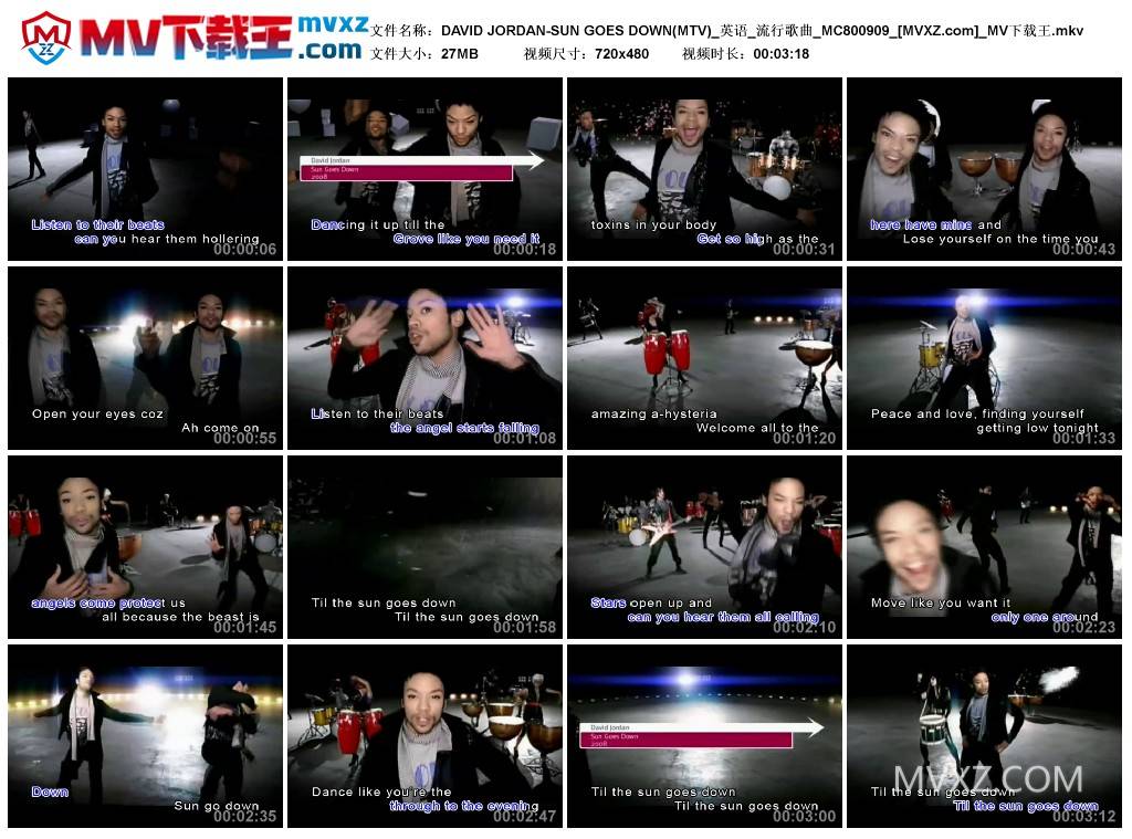 DAVID JORDAN-SUN GOES DOWN(MTV)_英语_流行歌曲_MC800909